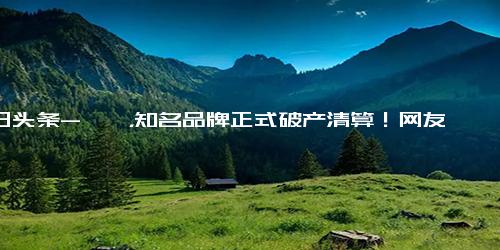 今日头条-唏嘘，知名品牌正式破产清算！网友 曾是我的青春回忆…